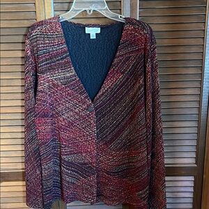 Vintage Coldwater Creek travelers blazer in Mixed Red and Black Knit